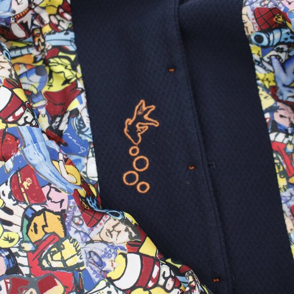 A Fish Named Fred Vest Men's 40 Got Hooked V Neck Button Up Waistcoat gilet blue - Picture 12 of 14